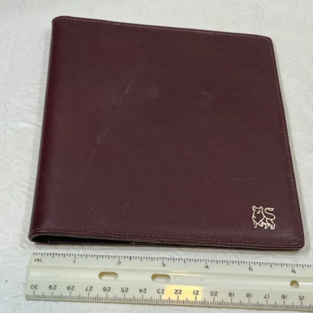 Warden-Brooks, Ltd Leather Burgundy Note Pad Small Book Cover Binder 6.5